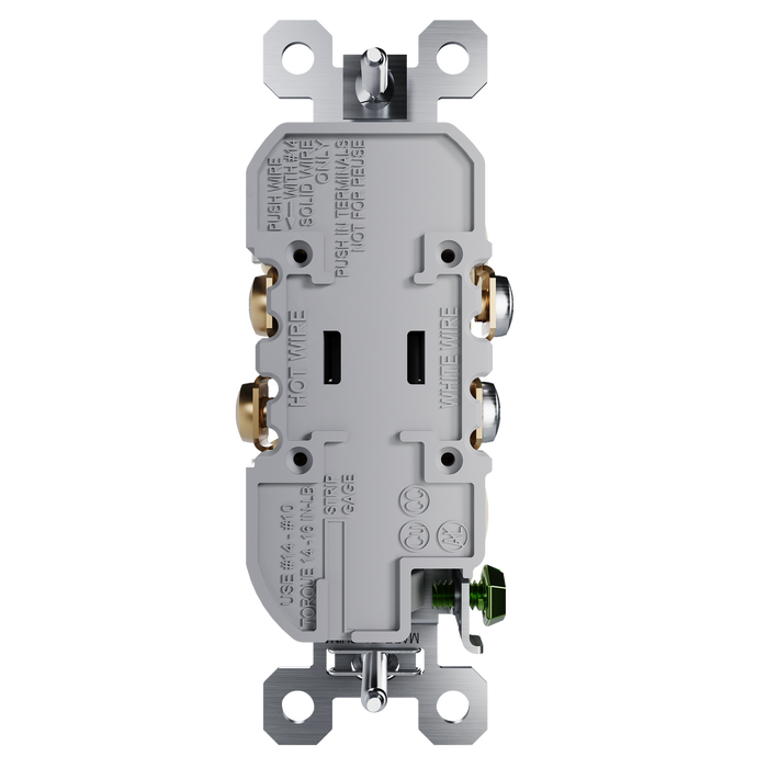 Pass and Seymour Receptacle Tamper-Resistant 15A 125V Back Wire CCA Ivory (3232TREXI)