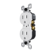Pass and Seymour Trademaster 15A 125V Duplex Receptacle Tamper-Resistant External Pressure Plated Weather-Resistant White (3232TREXWRW)