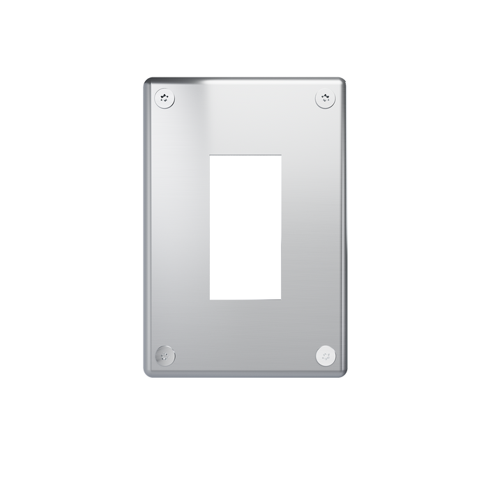 Pass and Seymour Mighty Mac WSP Series Security Wall Plate Decorator Opening 1-Gang 14-Gauge Stainless Steel Brushed Stainless Steel Allen Head Fasteners (WSP61G2PS)