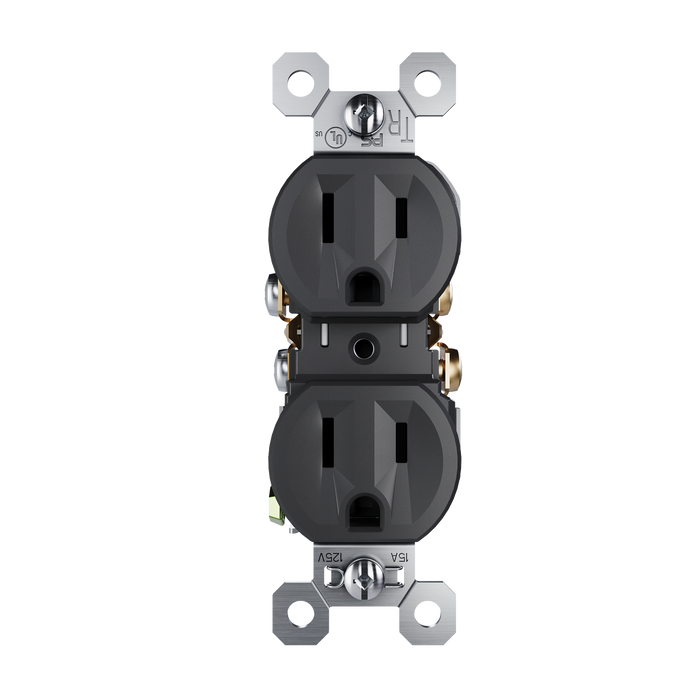 Pass and Seymour Receptacle Tamper-Resistant 15A 125V Back Wire CCA Black (3232TREXBK)