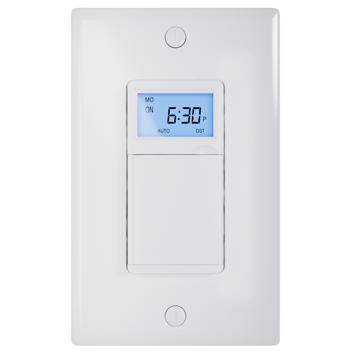 Pass and Seymour Programmable 24-Hour Astronomic Timer Switch 120V 600W 1/2 HP White (RTPA24W)