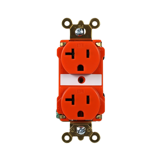 Pass and Seymour Duplex Receptacle Specification Grade Tamper-Resistant 20A 125V Back And Side Wire Orange (TR63OR)