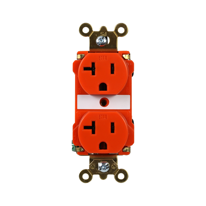 Pass and Seymour Duplex Receptacle Specification Grade Tamper-Resistant 20A 125V Back And Side Wire Orange (TR63OR)