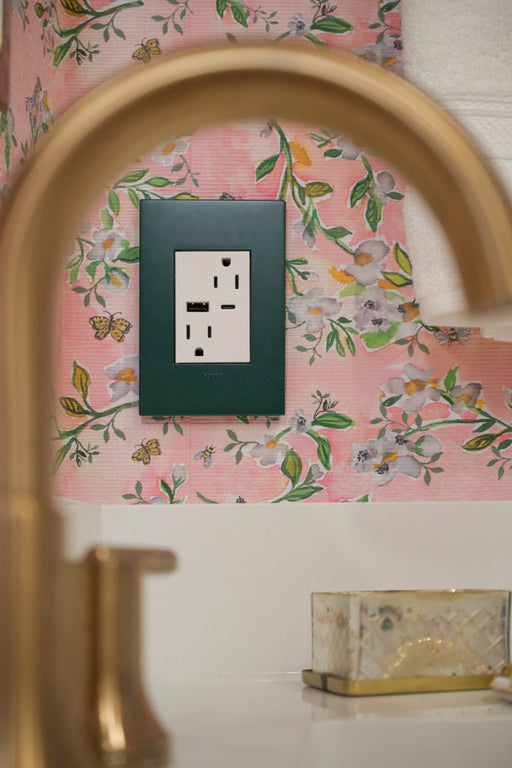 Pass and Seymour Adorne Wall Plate Painted Plastic 1G3 Evergreen (AWP1G3EG)