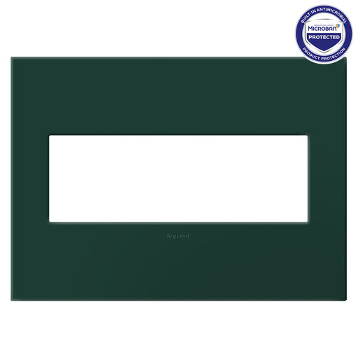 Pass and Seymour Adorne Screwless Wall Plate Painted Plastic 3-Gang Evergreen (AWP3GEG)