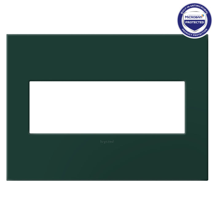 Pass and Seymour Adorne Screwless Wall Plate Painted Plastic 3-Gang Evergreen (AWP3GEG)
