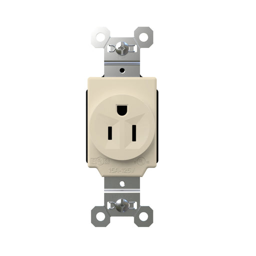 Pass and Seymour Plugtail Receptacle Single 15A 125V Side/Back Wire Light Almond (PT5261LA)