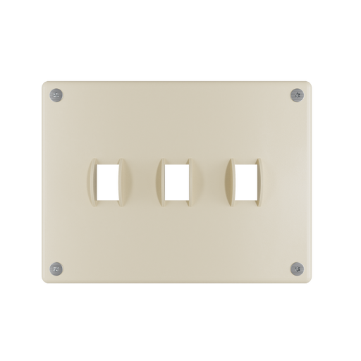 Pass and Seymour Mighty Mac WSP Series Security Wall Plate Switch/Toggle 3-Gang 10-Gauge Steel Ivory Torx T-20 Head Fasteners (WSPA3S1IVYPS)