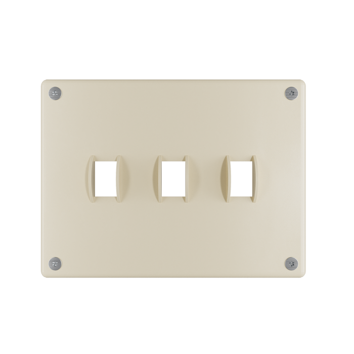 Pass and Seymour Mighty Mac WSP Series Security Wall Plate Switch/Toggle 3-Gang 10-Gauge Steel Ivory Allen Head Fasteners (WSPA3S2IVYPS)