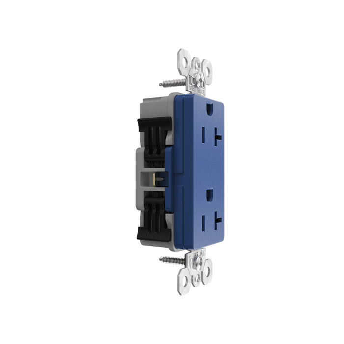 Pass and Seymour Powerhold Decorator Receptacle 20A/125V Blue (TR26342DVSBL)