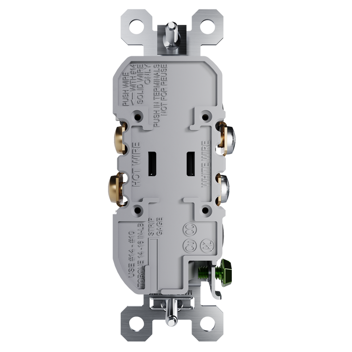 Pass and Seymour Receptacle Tamper-Resistant 15A 125V Back Wire CCA Black (3232TREXBK)