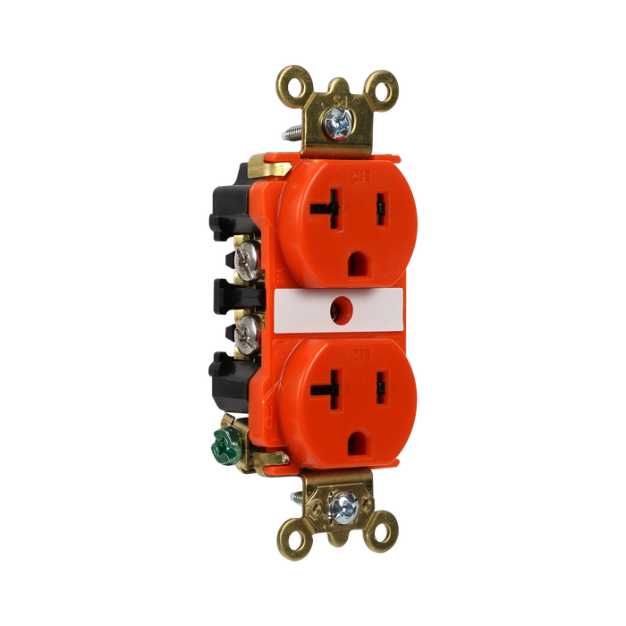 Pass and Seymour Duplex Receptacle Specification Grade Tamper-Resistant 20A 125V Back And Side Wire Orange (TR63OR)