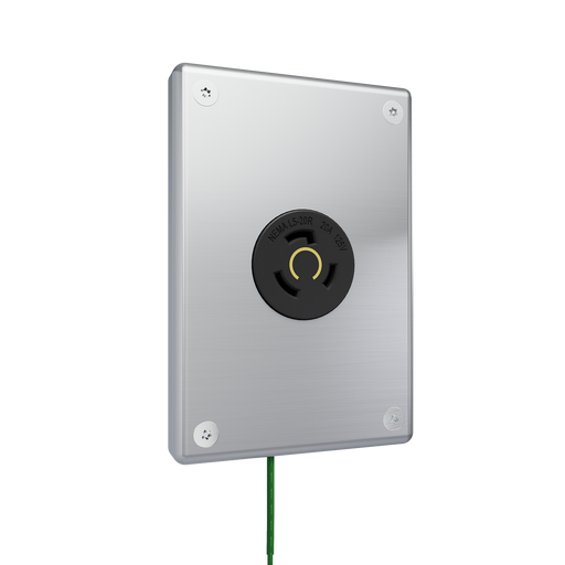 Pass and Seymour Mighty Mac WPP Series Security Wall Plate Round Receptacle Opening 1-Gang 14-Gauge Stainless Steel Brushed Stainless Steel Allen Head Fasteners (WPP61N912PS)