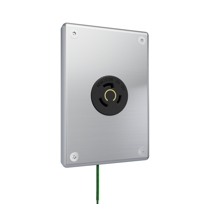 Pass and Seymour Mighty Mac WSP Series Security Wall Plate Round Receptacle Opening 1-Gang 14-Gauge Stainless Steel Brushed Stainless Steel Torx T-20 Head Fasteners (WSP61N911PS)