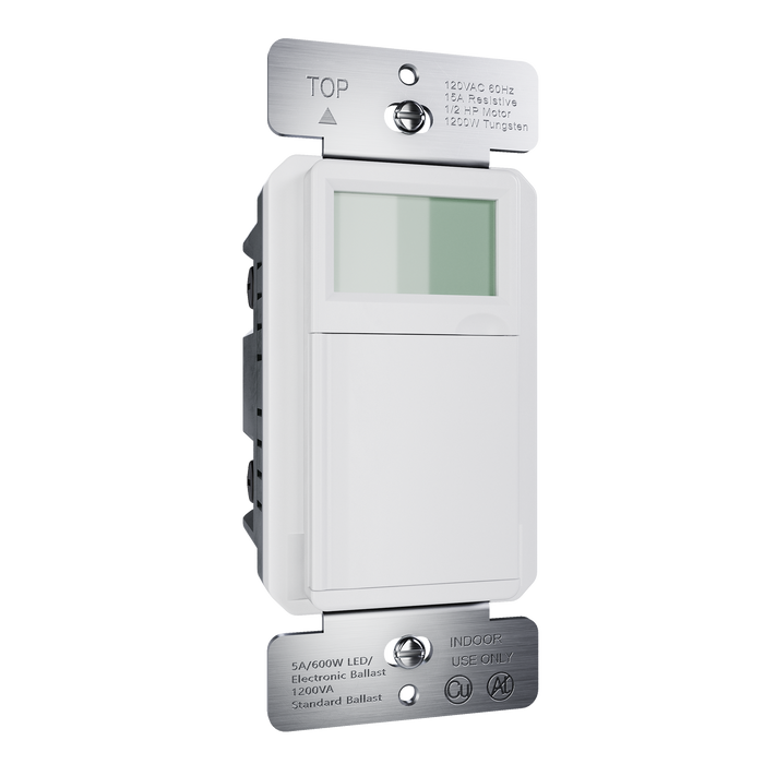 Pass and Seymour Programmable 24-Hour Astronomic Timer Switch 120V 600W 1/2 HP White (RTPA24W)