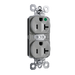 Pass and Seymour Plugtail Tamper-Resistant Dual Controlled Duplex Receptacle 20A 125V Hospital-Grade Gray (PTTR8300CDGRY)