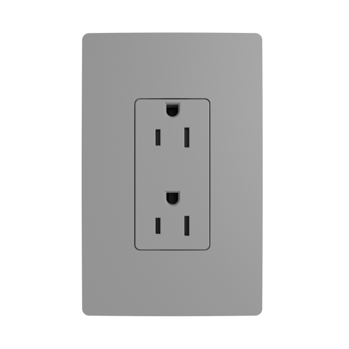 Pass and Seymour Powerhold Decorator Receptacle 15A/125V Gray (TR26242DVSGRY)
