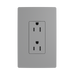 Pass and Seymour Powerhold Decorator Receptacle 15A/125V Gray (TR26242DVSGRY)