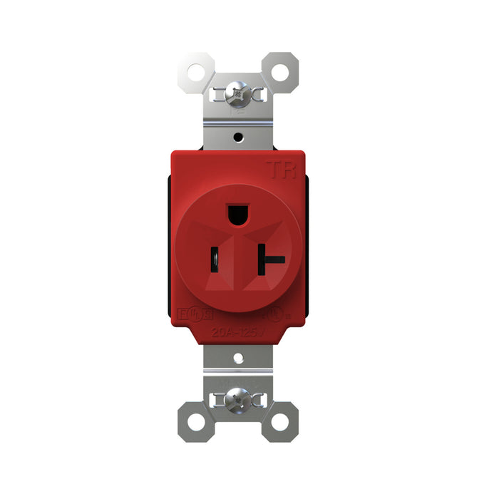 Pass and Seymour Plugtail Tamper-Resistant Receptacle Single 20A 125V Side/Back Wire Red (PTTR5361RED)