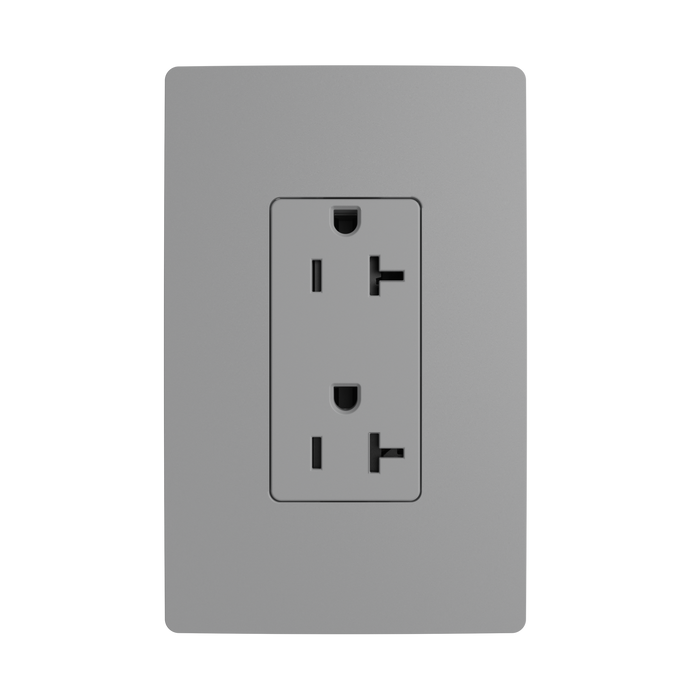 Pass and Seymour Powerhold Decorator Receptacle 20A/125V Gray (TR26342DVSGRY)