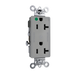 Pass and Seymour Tamper-Resistant Decorator Duplex Receptacle Dual Controlled 20A 125V Hospital-Grade Gray (TR26362HGCDGRY)