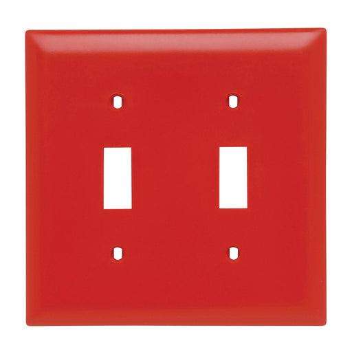 Pass And Seymour Trademaster Wall Plate 2-Gang 2 Toggle Red (TP2RED)