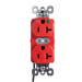 Pass and Seymour Plugtail Tamper-Resistant Half Controlled Duplex Receptacle 20A 125V Hospital-Grade Red (PTTR8300CHRED)