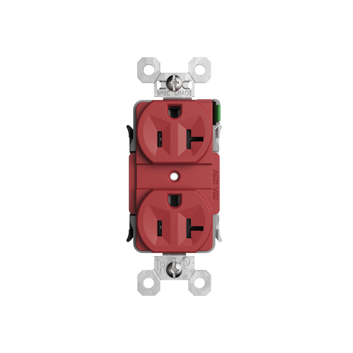 Pass and Seymour Powerhold Duplex Receptacle 20A/125V Red (TR20DVSRED)