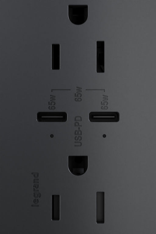 Pass and Seymour Adorne 65W USB Outlet Plus-Size Type C 15A Tamper-Resistant Graphite (ARTRUSB15PD65G4)