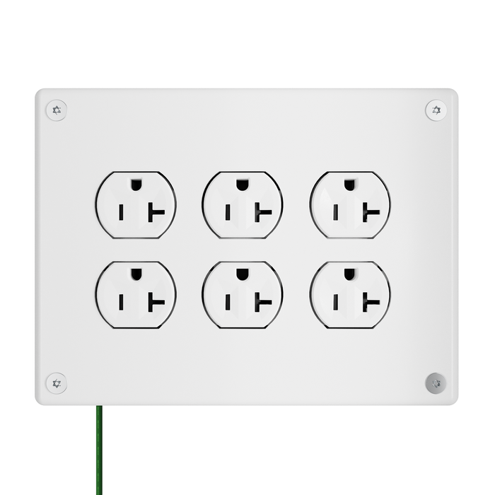 Pass and Seymour Mighty Mac WSP Series Security Wall Plate Duplex Opening 3-Gang 10-Gauge Steel White Allen Head Fasteners (WSPA3D2PS)
