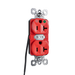 Pass and Seymour Plugtail Tamper-Resistant Half Controlled Duplex Receptacle 20A 125V Hospital-Grade Red (PTTR8300CHRED)