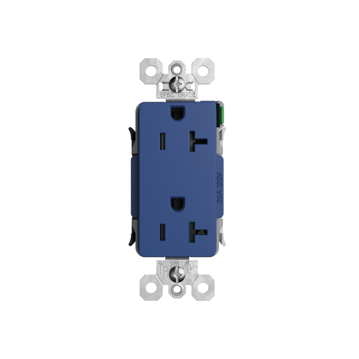 Pass and Seymour Powerhold Decorator Receptacle 20A/125V Blue (TR26342DVSBL)