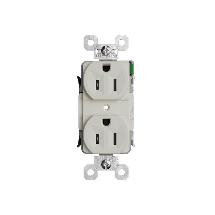 Pass and Seymour Powerhold Duplex Receptacle 15A/125V Light Almond (TR15DVSLA)