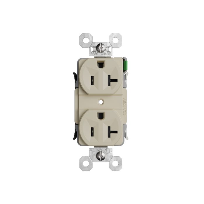 Pass and Seymour Powerhold Duplex Receptacle 20A/125V Ivory (TR20DVSI)