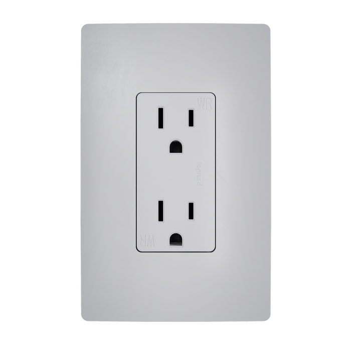Pass and Seymour Radiant 15A 125V External Pressure Plated Outlet Tamper-Resistant Weather-Resistant Gray (885TREXWRGRY)