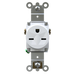 Pass and Seymour Weather-Resistant Tamper-Resistant Single Receptacle 20A/250V Side/Back Wire White (WR5871TRW)