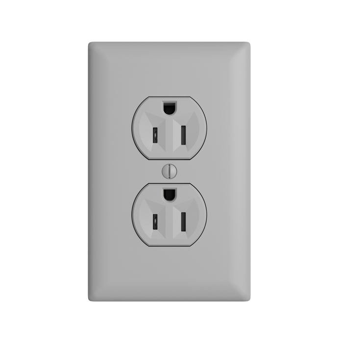 Pass and Seymour Powerhold Duplex Receptacle 15A/125V Gray (TR15DVSGRY)
