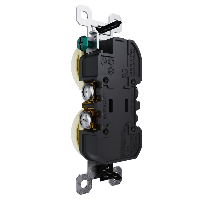 Pass and Seymour Trademaster 15A 125V Duplex Receptacle Tamper-Resistant External Pressure Plated Weather-Resistant Light Almond (3232TREXWRLA)