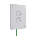 Pass and Seymour Mighty Mac WSP Series Security Wall Plate Duplex Opening 1-Gang 14-Gauge Stainless Steel White Allen Head Fasteners (WSP31D2PS)