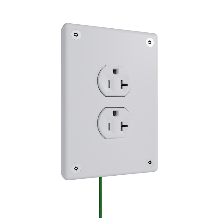 Pass and Seymour Mighty Mac WSP Series Security Wall Plate Duplex Opening 1-Gang 14-Gauge Steel White Allen Head Fasteners (WSP01D2PS)
