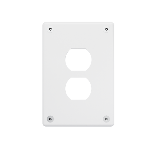 Pass and Seymour Mighty Mac WPP Series Security Wall Plate Duplex Opening 1-Gang 14-Gauge Steel White Torx T-20 Head Fasteners (WPP01D1PS)
