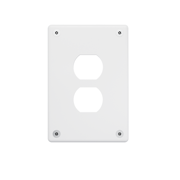 Pass and Seymour Mighty Mac WSP Series Security Wall Plate Duplex Opening 1-Gang 14-Gauge Steel White Allen Head Fasteners (WSP01D2PS)