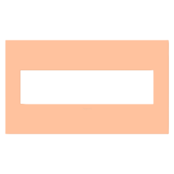 Pass and Seymour Adorne Screwless Wall Plate Painted Plastic 4-Gang Peachy (AWP4GPY)