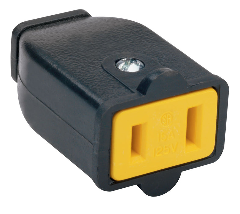 Pass and Seymour 15A 125V Straight Blade Connector Polarized Double-Pole Double-Wire Black (SA155BKCC10)