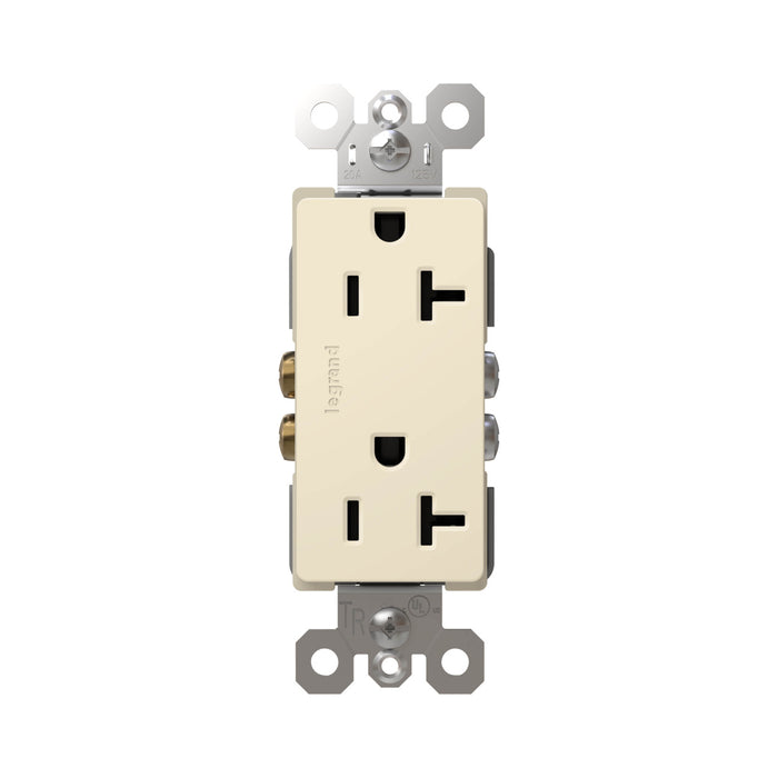 Pass and Seymour Radiant Tamper-Resistant Decor Receptacle 20A 125V Self-Grounding Light Almond (885TR20SLA)