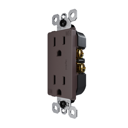 Pass and Seymour Radiant 15A 125V External Pressure Plated Outlet Tamper-Resistant Weather-Resistant Brown (885TREXWR)