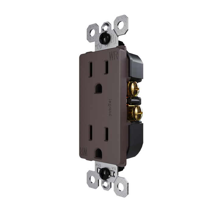Pass and Seymour Radiant 15A 125V External Pressure Plated Outlet Tamper-Resistant Weather-Resistant Brown (885TREXWR)