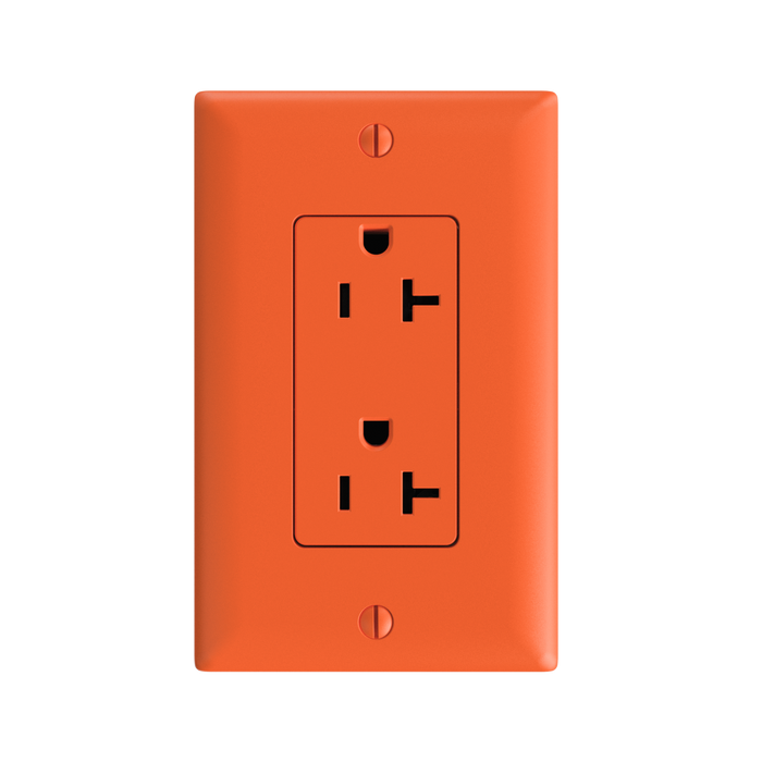 Pass and Seymour Powerhold Decorator Receptacle 20A/125V Orange (TR26342DVSOR)