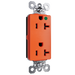 Pass and Seymour Plugtail Decorator Duplex Receptacle Hospital-Grade 20A 125V Tamper-Resistant Orange (PTTR26362HGOR)