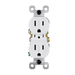 Pass and Seymour Trademaster 15A 125V Duplex Receptacle Tamper-Resistant External Pressure Plated Weather-Resistant White (3232TREXWRW)
